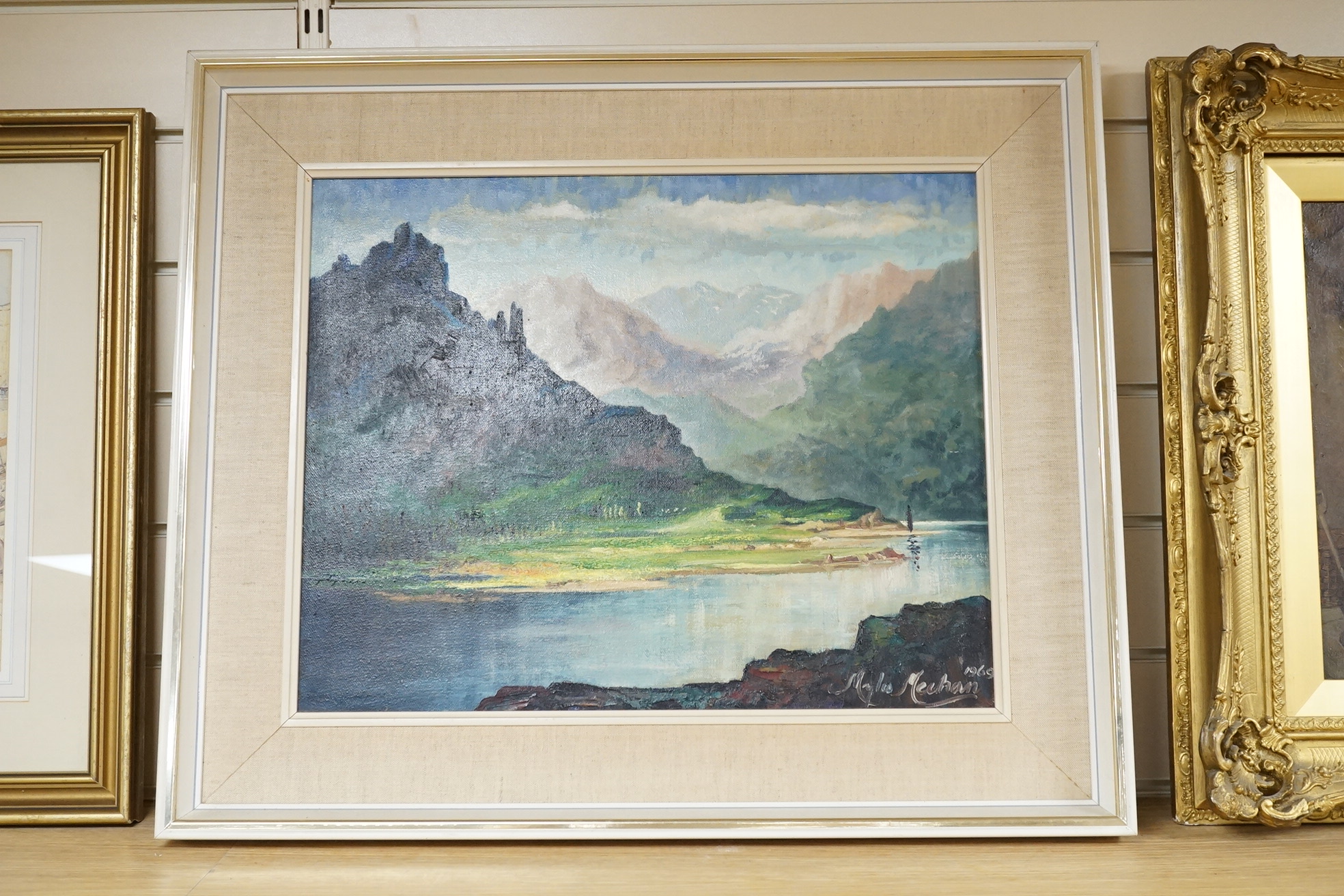 Myles Meehan (1904-1974), mid century oil on canvas, 'Morning in the Rhone valley', signed and dated 1960, 39 x 49cm. Condition - good